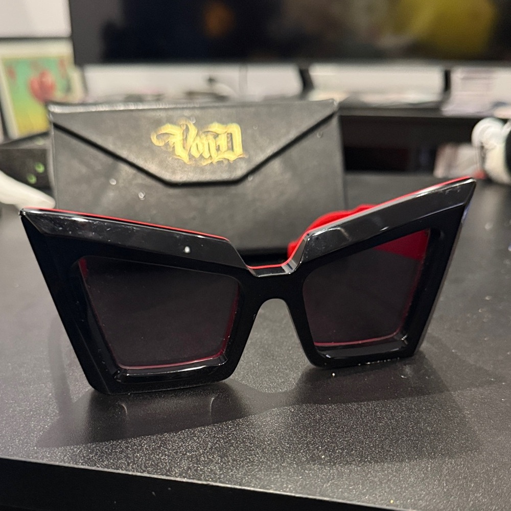 Kat Von D Black and Red Darkwave Sunglasses